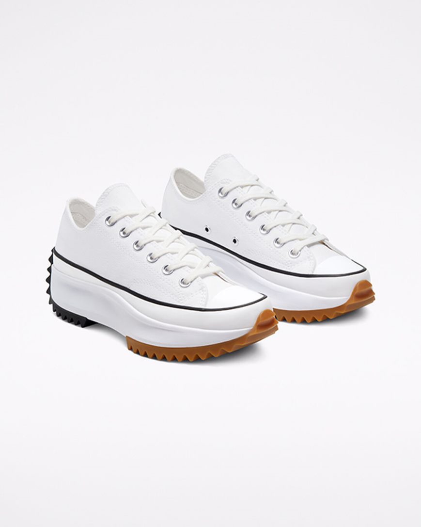 Sapatos Plataforma Converse Run Star Hike Cano Baixo Masculino Branco Pretas | PT G04T513